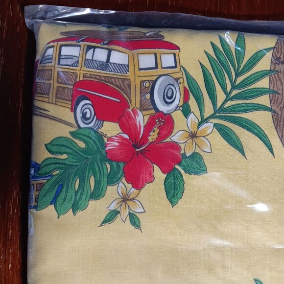 Contessa Balloon Valance Woodie Car Yellow Tropical Floral Curtain Tiki 72"x 15" - Picture 2 of 9